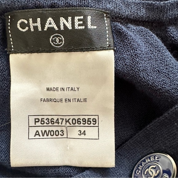 Chanel Navy Blue Jacquard A Line Midi Skirt - Picture 12 of 14